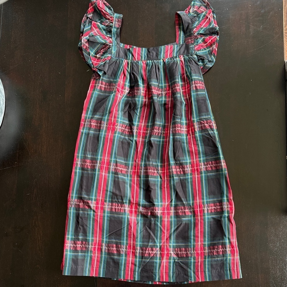 Vineyard Vines Kids Plaid Dress in Red, Green, and Black